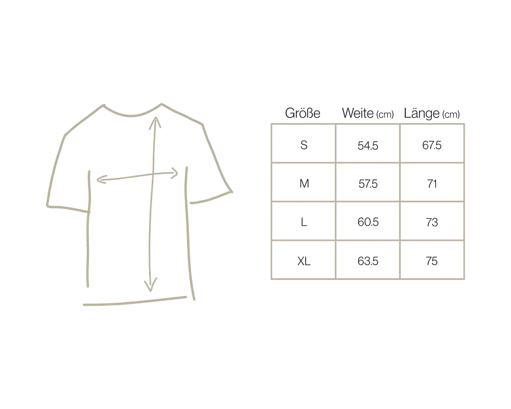 Moderner Christliche T-Shirt Größentabelle, maßgeschneiderte christliche Mode.