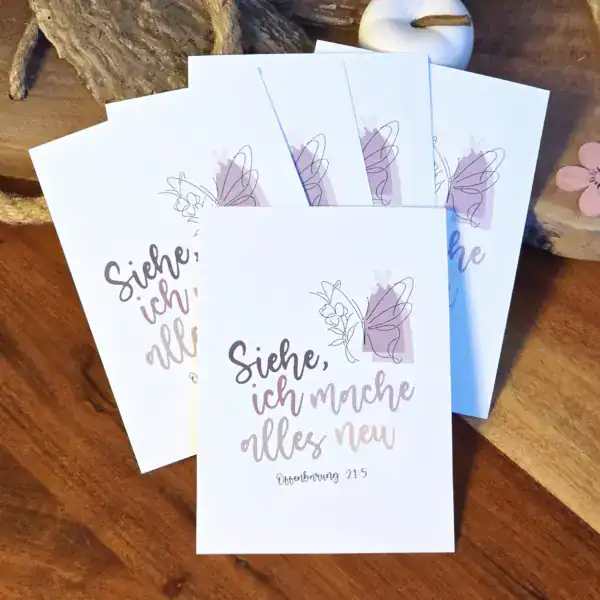 Heilige Botschaft Karte mit Butterfly-Design, christliches Grußkartenset für Glauben.